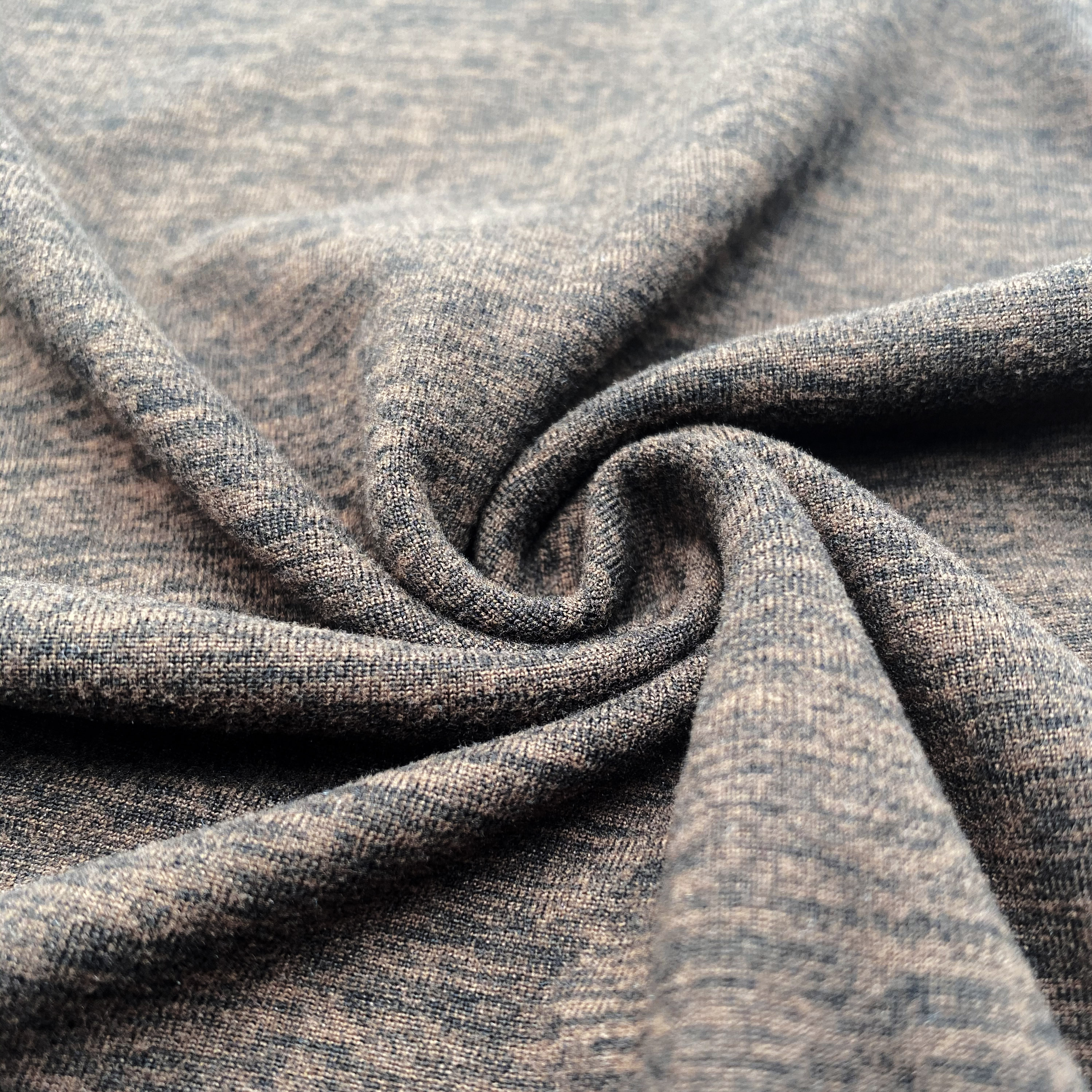 88% POLYESTER 12% SPANDEX BERAT 200GSM LEBAR 170 CM KAIN PEACHED COKLAT
